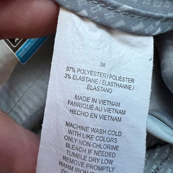 PGA Tour Shorts Mens 38 X9.5 Gray Geometric Performance Golf Chino Polyester - Picture 6 of 10